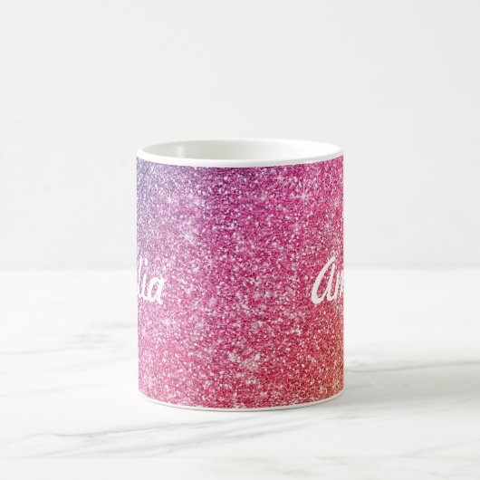 Name des Girl-Rainbow-Glitzer Kaffeetasse (Mittel)