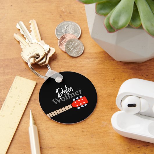 Name des Gitarren-Spielers Blk-Schlüsselanhänger Schlüsselanhänger (Schreibtisch)