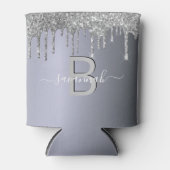 Name des glänzenden Party des silbernen Glitzer Dosenkühler (Vorderseite)