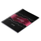 Name des Glitzer: Black burgundy agate Notizblock (Linke Seite)