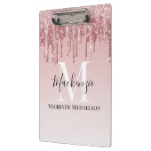 Name des Glitzer der Girl Hot Pink Ombre Klemmbrett (Links)