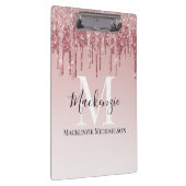 Name des Glitzer der Girl Hot Pink Ombre Klemmbrett (Rechts)