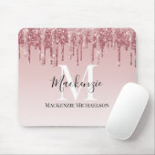 Name des Glitzer der Girl Hot Pink Ombre Mousepad (Mit Mouse)