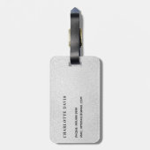 Name des Glitzer der Silberlavene Gepäckanhänger (Rückseite vertikal)