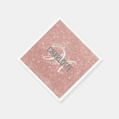 Name des Glitzer in der eleganten Rose Serviette (Ecke)