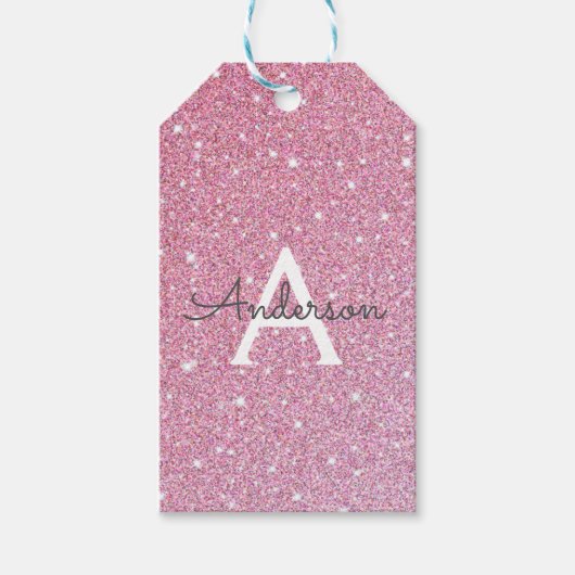 Name des Glitzer Rose Geschenkanhänger (Vorderseite)