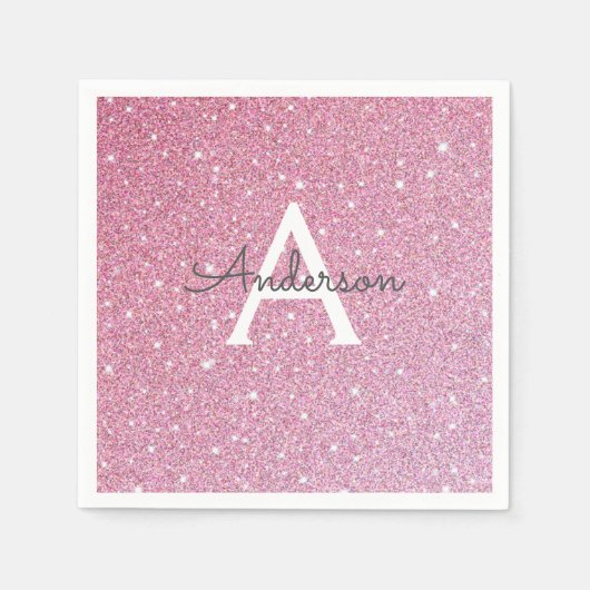 Name des Glitzer Rose Serviette (Vorderseite)