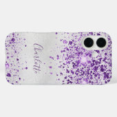 Name des Glitzern auf lila Glitzer Case-Mate iPhone Hülle (Rückseite (Horizontal))