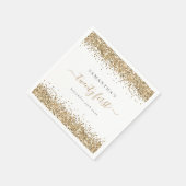 Name des Gold Glitzer Datum 21. Party Serviette (Ecke)