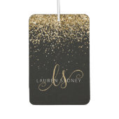 Name des Gold Glitzer Glam Monogram Autolufterfrischer (Vorderseite)