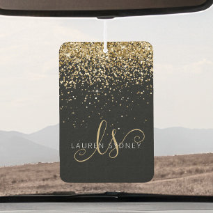 Name des Gold Glitzer Glam Monogram Autolufterfrischer