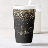 Name des Gold Glitzer Glam Monogram Milchtasse