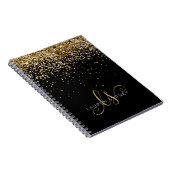 Name des Gold Glitzer Glam Monogram Notizblock (Rechte Seite)