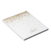Name des Gold Glitzer Glam Monogram Notizblock (angewinkelt)