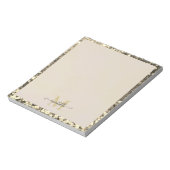 Name des Gold Glitzer Glam Monogram Notizblock (Rotiert)