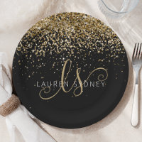 Name des Gold Glitzer Glam Monogram
