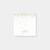 Name des Gold Glitzer Glam Monogram Post-it Klebezettel (Vorderseite)