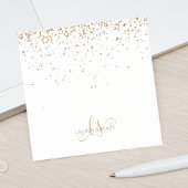 Name des Gold Glitzer Glam Monogram Post-it Klebezettel