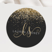 Name des Gold Glitzer Glam Monogram