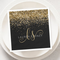 Name des Gold Glitzer Glam Monogram