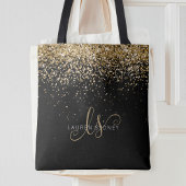 Name des Gold Glitzer Glam Monogram Tasche