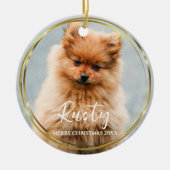 Name des Golden Circle Frame Pet Keramik Ornament (Vorne)