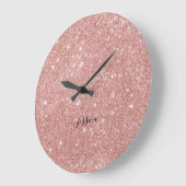 Name des Golden Glitzer-Skripts der Elegante Rose  Große Wanduhr (Winkel)