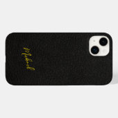 Name des Goldschwarz-Leder-Look Case-Mate iPhone Hülle (Rückseite (Horizontal))