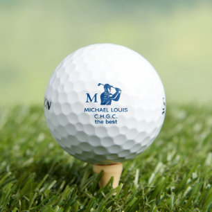 Name des Golfklubs mit Monogram Golfball