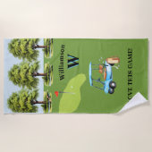 Name des Golfkurses Monogram Strandtuch (Vorderseite)