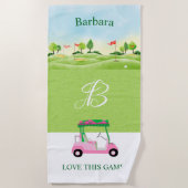 Name des Golfkurses Monogram Strandtuch (Vorderseite)