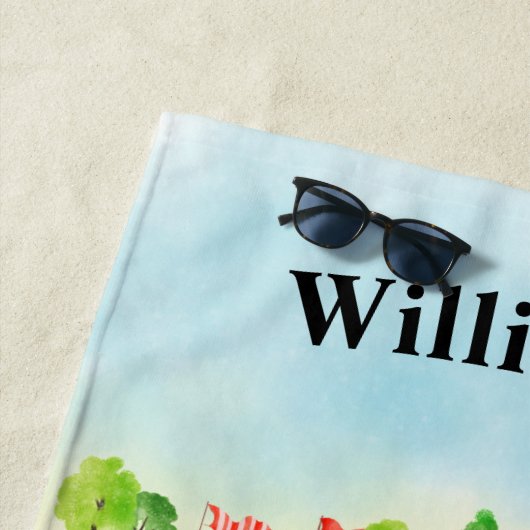 Name des Golfkurses Monogram Strandtuch (Beispiel)