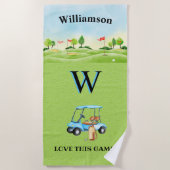 Name des Golfkurses Monogram Strandtuch (Vorderseite)