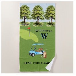 Name des Golfkurses Monogram Strandtuch