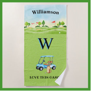 Name des Golfkurses Monogram Strandtuch