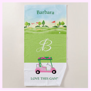Name des Golfkurses Monogram Strandtuch