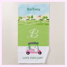 Name des Golfkurses Monogram Strandtuch