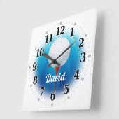Name des Golfspielers | Original Quadratische Wanduhr (Winkel)