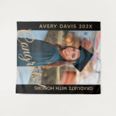 Name des Graduate Foto Year mit Ehrengrad Wandteppich (Vorderseite (Horizontal))