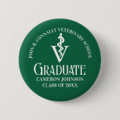 Name des Graduate-Namens der Custom Green Veterina Button (Vorderseite)