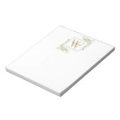 Name des Greenery Monogram Notizblock (Rotiert)