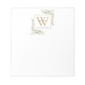 Name des Greenery Monogram Notizblock (Vorderseite)