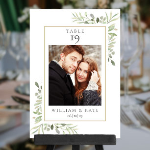 Name des grünen Fotos Datum Hochzeit Tischnummer