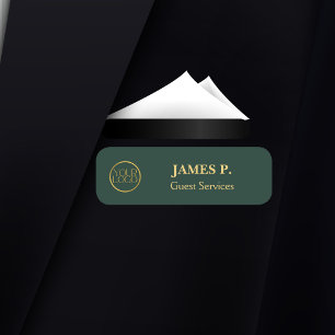 Name des grünen Gold-Logos des Buttons für die mag Namensschild