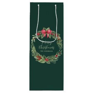 Name des grünen Weihnachtskranzes Geschenktüte Für Weinflaschen