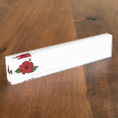 Name des Guam-Hibiskus Plate & Desk-Zeichen Namensplakette (Seite)