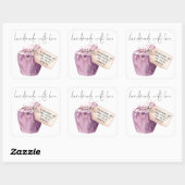 Name des handgefertigten Blackcurrant-Jams Quadratischer Aufkleber (Blatt)