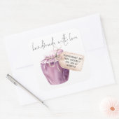 Name des handgefertigten Blackcurrant-Jams Quadratischer Aufkleber (Umschlag)