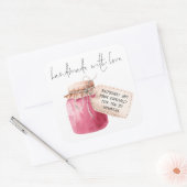 Name des handgefertigten Raspberry-Stamms Quadratischer Aufkleber (Umschlag)