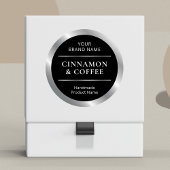 Name des handgefertigten schwarzen und silbernen P Runder Aufkleber